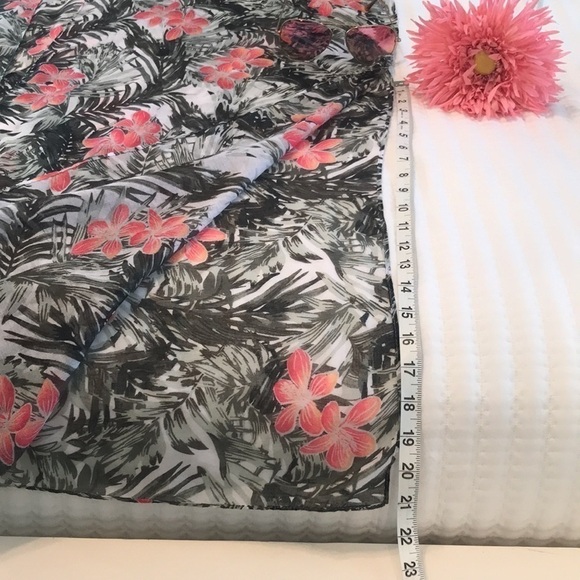 Just Be Tropical Floral Open Front Swim Coverup One Size Palm Leaf - Picture 9 of 9